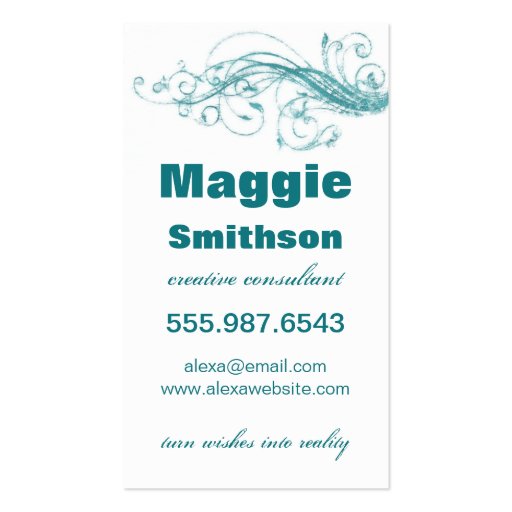 Dandelion Wishes Creative Consultant Business Card (back side)