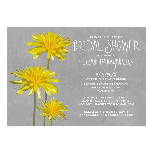 Dandelions Bridal Shower Invitations