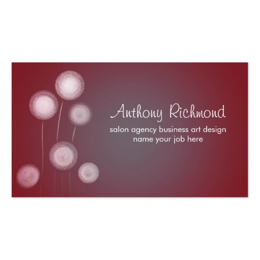 dandelions modern stylish business cards (front side)