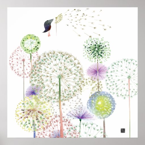 DANDELIONSBIRD POSTER