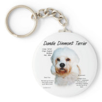 Dandie Dinmont Terrier History Design Keychain