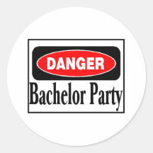 Danger Bachelor Party Round Stickers