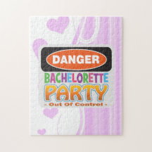 Danger bachelorette party funny bridal party puzzle