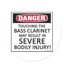 Danger Bass Clarinet Round Sticker