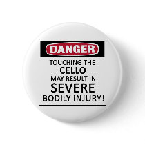 Danger Cello Pinback Button