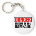 DANGER: Fangirl on the Rampage Keychains