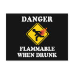 Danger Flammable When Drunk Fart Humor postcards