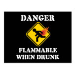 Danger Flammable When Drunk Fart Humor Postcard