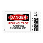 Danger High Voltage Postage Stamp
