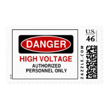 Danger High Voltage Postage Stamp