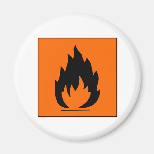 Danger Highly Flammable Warning Sign Chemical Burn Fridge Zazzle