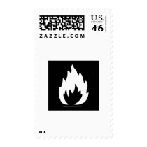 Danger Highly Flammable Warning Sign Chemical Burn Postage Stamps