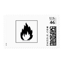 Danger Highly Flammable Warning Sign Chemical Burn Postage