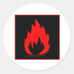 Danger Highly Flammable Warning Sign Chemical Burn Round Sticker