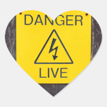 Danger Live Heart Stickers
