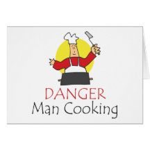 Danger Man Cooking Greeting Cards