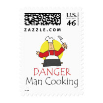 Danger Man Cooking Postage Stamps