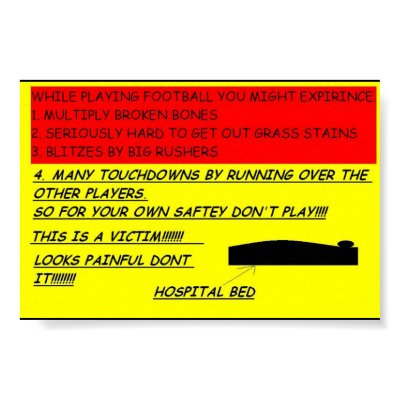 Danger of Football Print by SportsDude