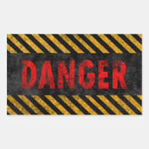 Danger Rectangular Stickers
