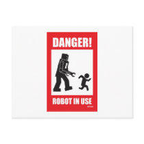Danger! Robot in Use Postcard by strk3 Danger! Robot in Use Postcard