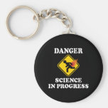 Danger Science in Progress Fart Humor Keychains