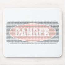 Danger sign ASCII art Mousepads