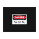Danger! Sign - Personalized! postcards