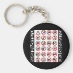 Danger Signs (3) Keychain