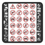 Danger Signs (3) Square Sticker
