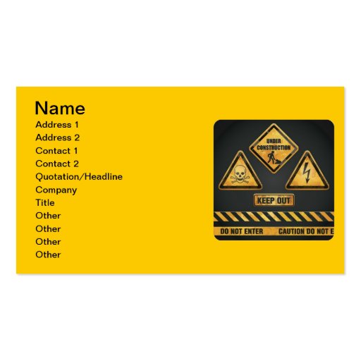 Danger Signs (7) garcya Business Card Templates