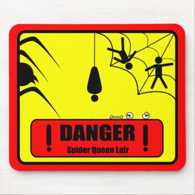 Danger: Spider Queen Mousepad by phantazm11