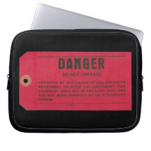 Danger Tag Laptop Case Computer Sleeve