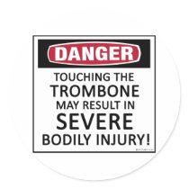 Danger Trombone Round Sticker