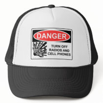 DANGER TURN OFF RADIOS AND CELL PHONES hats