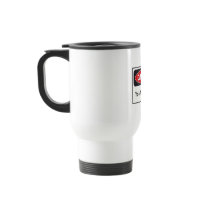 Danger! White Travel Mug - Personalized! by Regella Danger! White Travel Mug - Personalized!