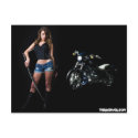 Dangerous Biker Babe Postcard