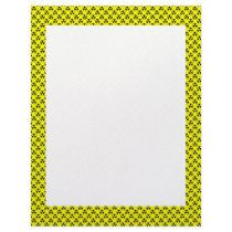 Dangerous black radioactive sign on yellow surface custom letterhead