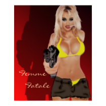 Dangerous Blonde Shadow Femme Fatale Poster posters