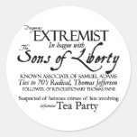 Dangerous Extremist: 18 th Century Style Poster Stickers