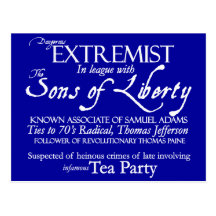Dangerous Extremist: 18th Century Style Poster Postcard