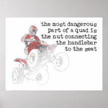 Dangerous Nut Quad ATV Off-Road Print Poster Sign
