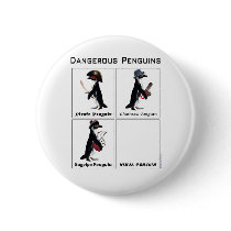 dangerous penguins pinback button