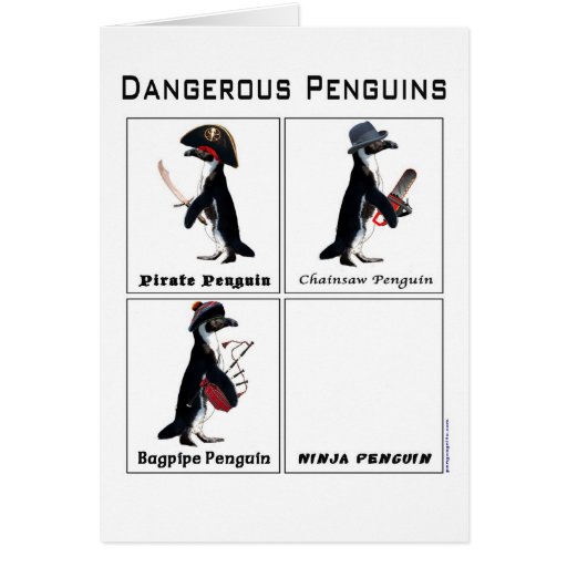 dangerous penguins card | Zazzle