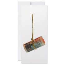 Dangling Australian Dollar Custom Rack Cards