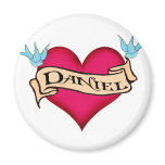 Daniel - Custom Heart Tattoo T-shirts & Gifts magnets