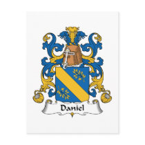 Daniel Family Crest postcards by coatsofarms Daniel Family Crest postcards