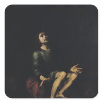 Daniel in the Lions' Den 2 Square Stickers