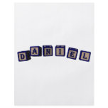 Daniel Toy blocks in blue flyers