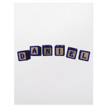 Daniel Toy blocks in blue Personalized Letterhead