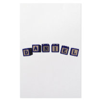 Daniel Toy blocks in blue Personalized Stationery